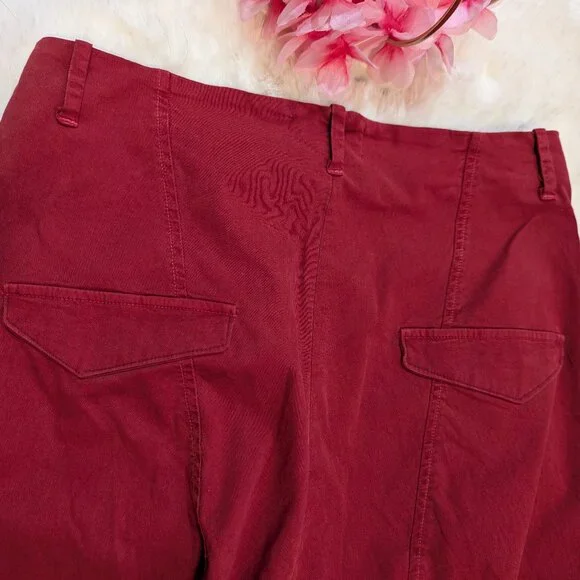 Nili Lotan Cropped Pants Women’s Size 2 Red Drop Crotch - Picture 6 of 10